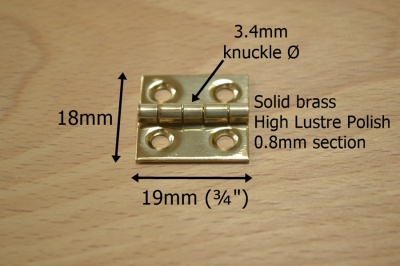¾'' Solid Polished Brass Hinges (pair)